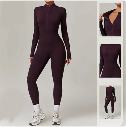 Cleo Zippered Yoga Bodysuit